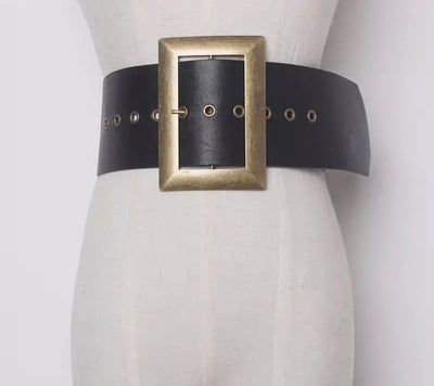 Large black gold plated belt - Modestapparels 