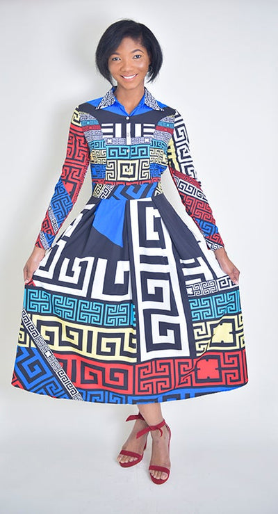 Geometric Dress - Modestapparels 