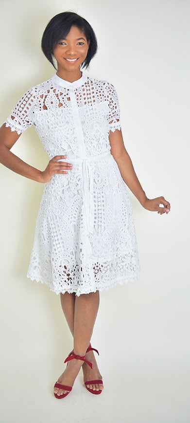 White out dress - Modestapparels 