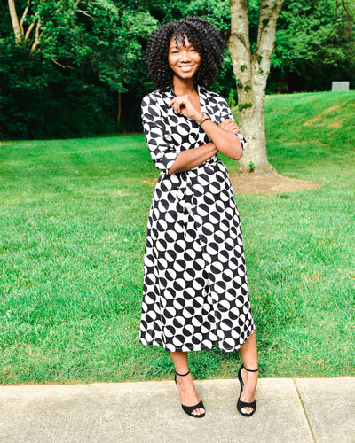 Black white Pattern Dress